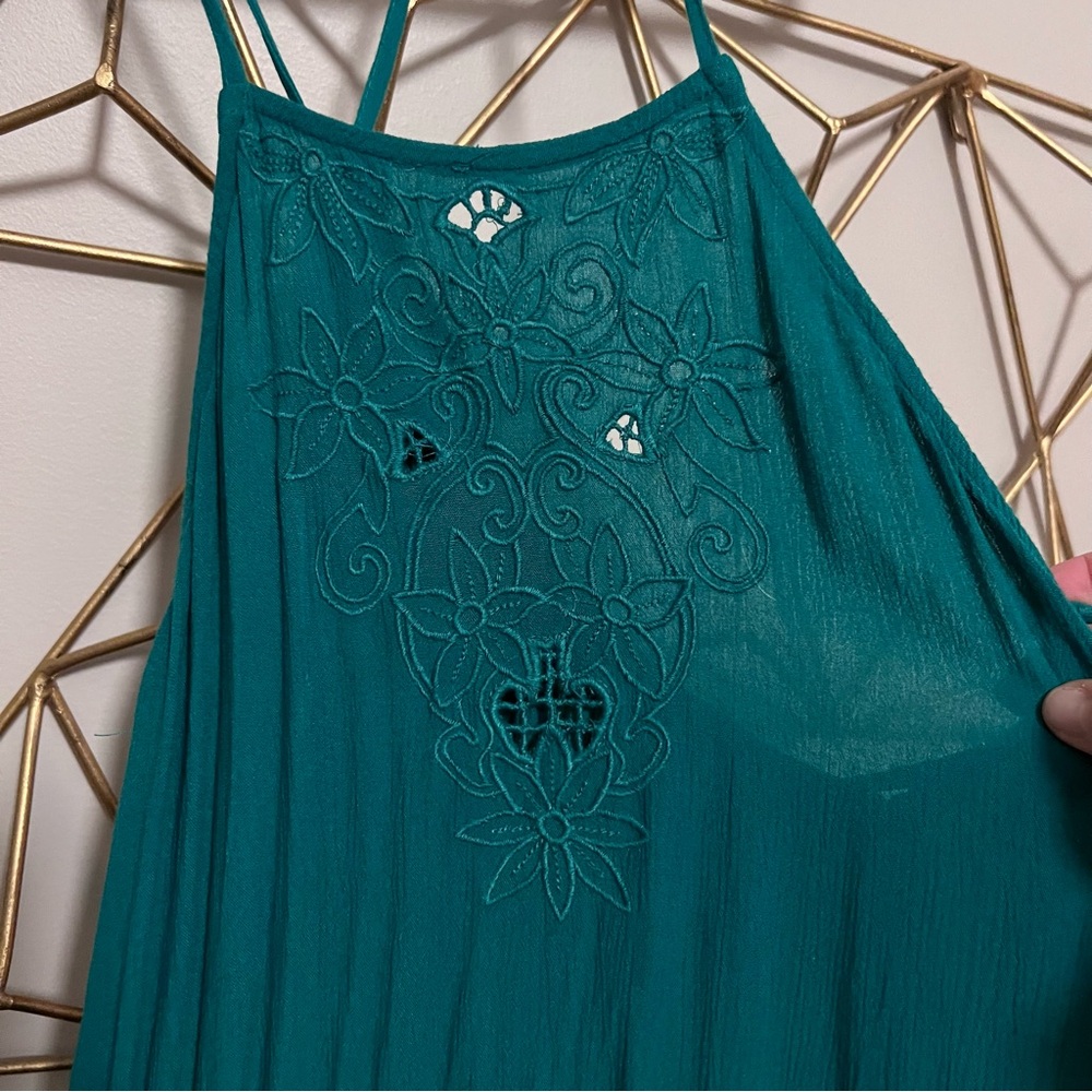 Free People Teal Intimate Lace Dress - Picture 4 of 5